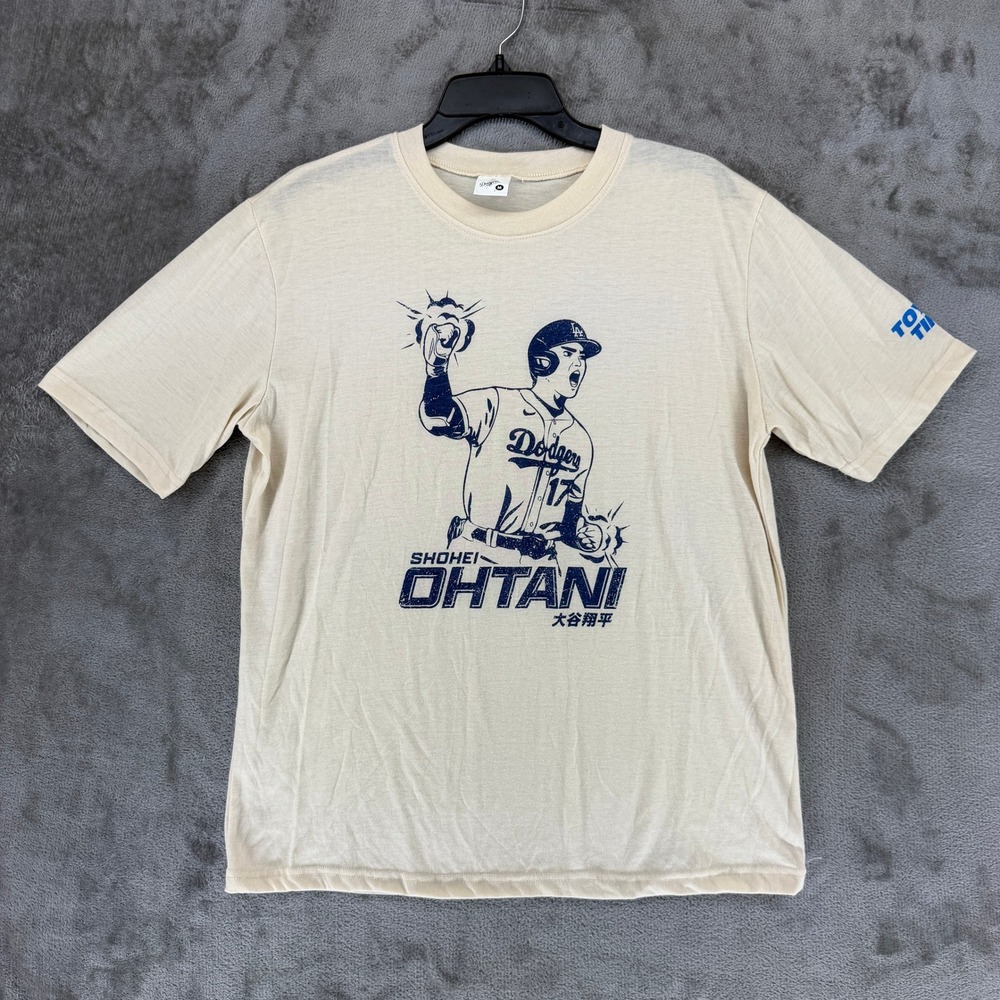 Los Angeles Dodgers Shohei Ohtani Graphic T-Shirt Cream Mens M 2407-3441-1089